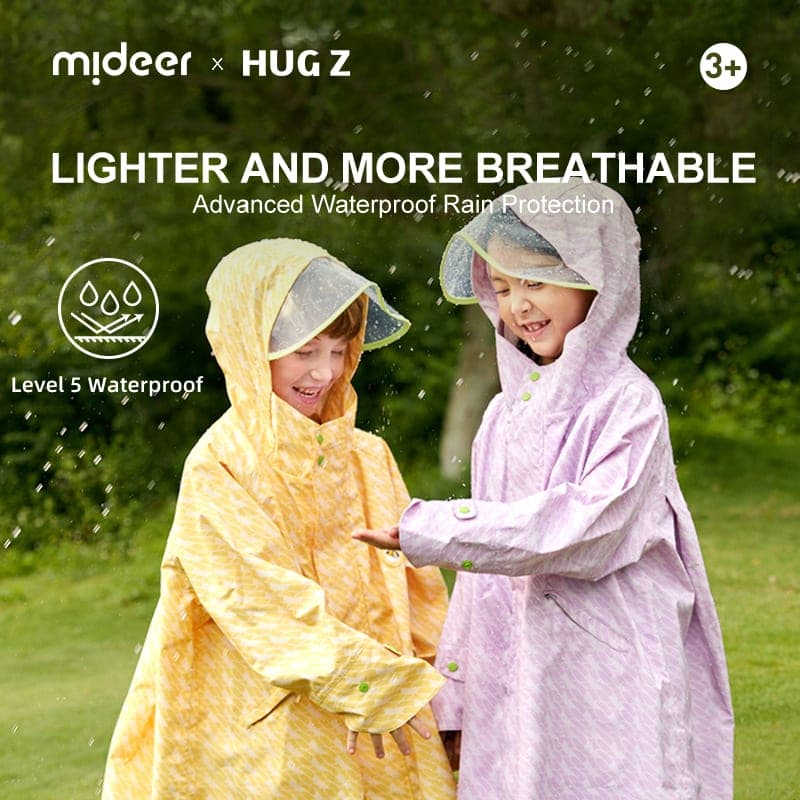 Mideer - Advanced Waterproof And Windproof Raincoat For Kids - Wheat Yellow (L) - View 1