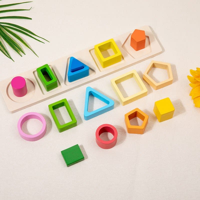 Montessori Geometric Stacking Board - View 1
