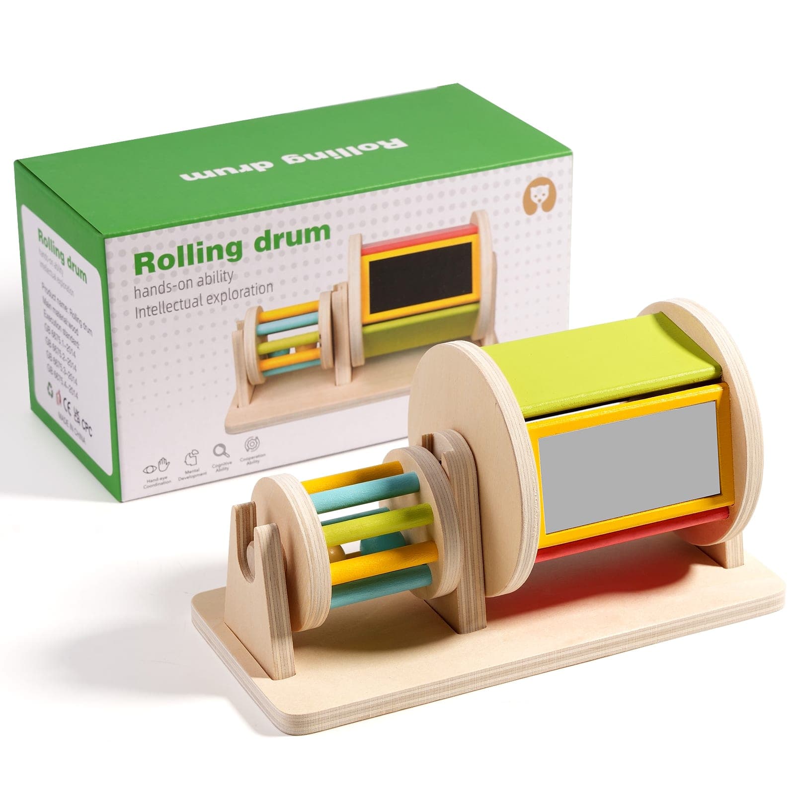 Montessori Wooden Rolling Drum Toy - View 1