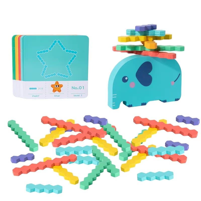 Montessori Honeycomb Balance Building Blocks Set - View 1