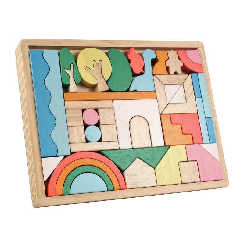 Montessori Wooden Building Blocks Set - View 1