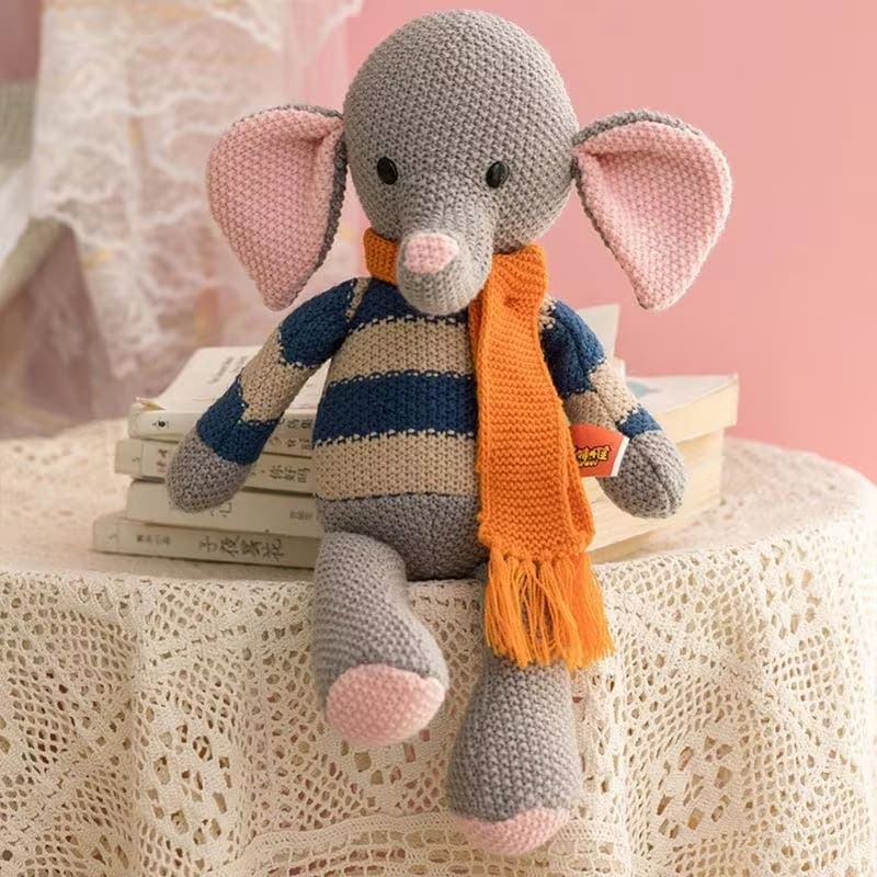 Handmade Knitted Plush Toy - Elephant - View 1