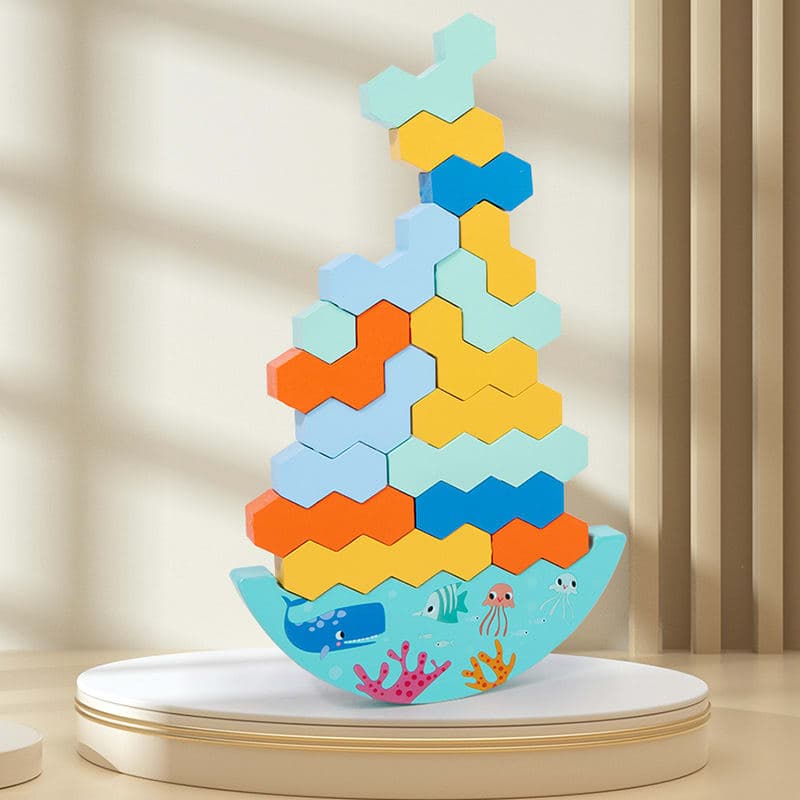 Montessori Balancing Stacking Stones Toy - View 1