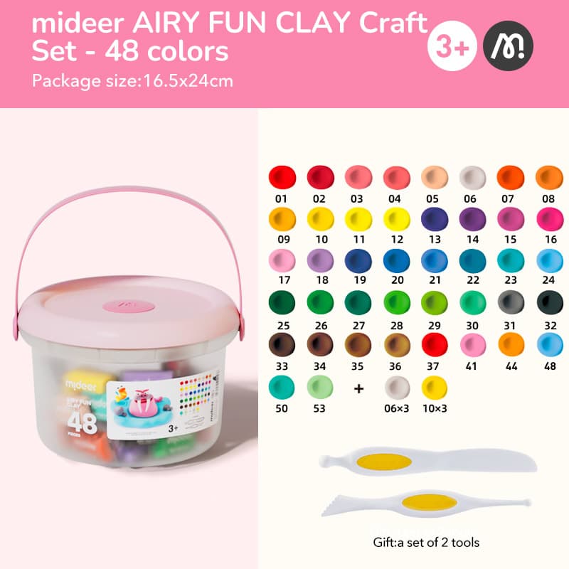 Mideer Play Airy Clay - Sweets Bag 48 Colors - View 1