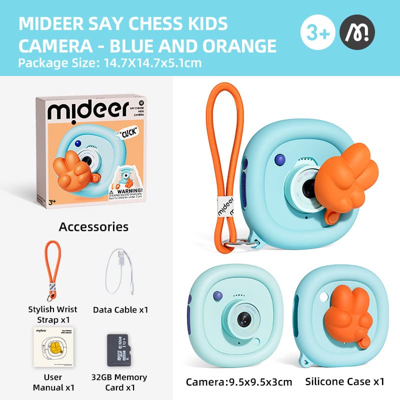 Mideer Say Cheese Kids Camera - Blue and Orange - View 1