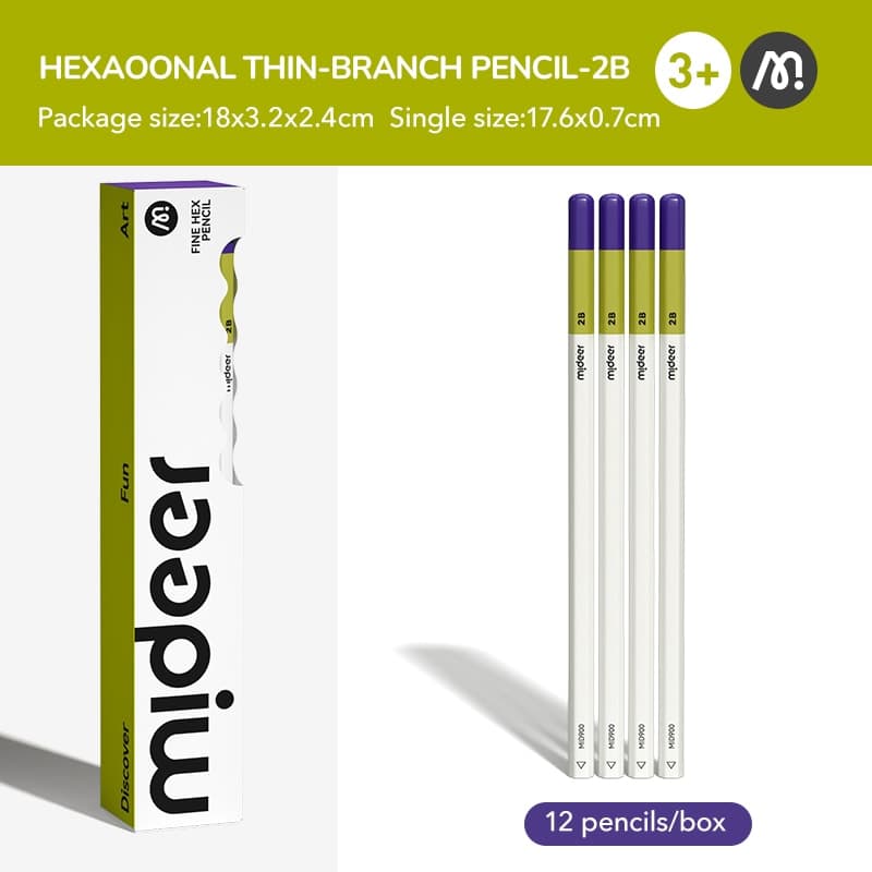 Fine Hex Pencil - 2B - View 1