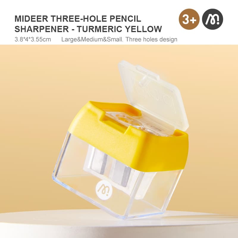 Mideer Three-Hole Pencil Sharpener - Turmeric Yellow - View 1