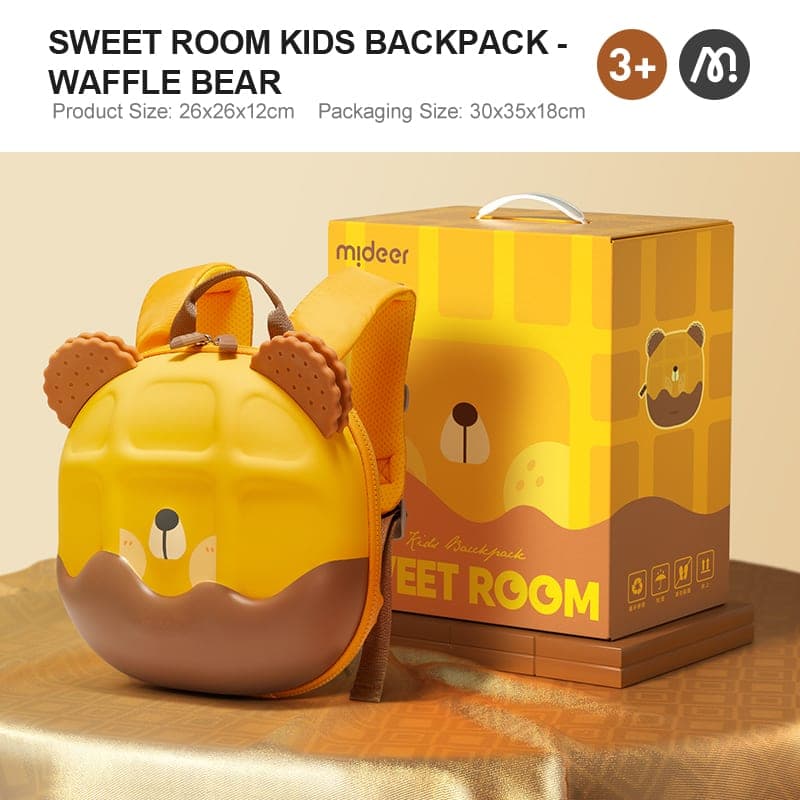 Mideer Sweet Room Kids Backpack - Waffle Bear - View 1