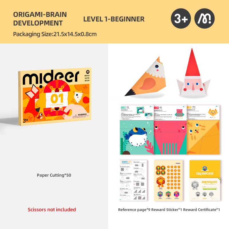 Mideer Level Up Brain Gamebook - Let's Origami Level 1 - View 1