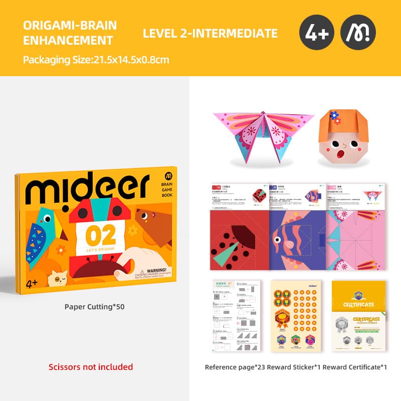 Mideer Level Up Brain Gamebook - Let's Origami Level 2 - View 1