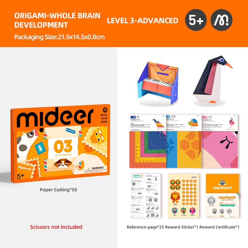 Mideer Level Up Brain Gamebook - Let's Origami Level 3 - View 1