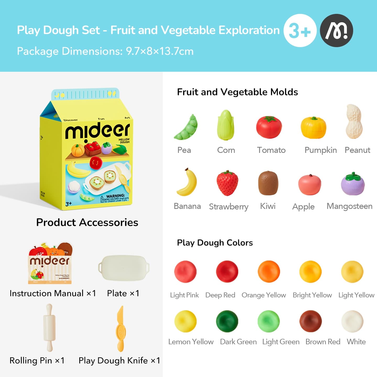 Mideer Mellow Dough - Fruit & Veggie Play Set - View 1