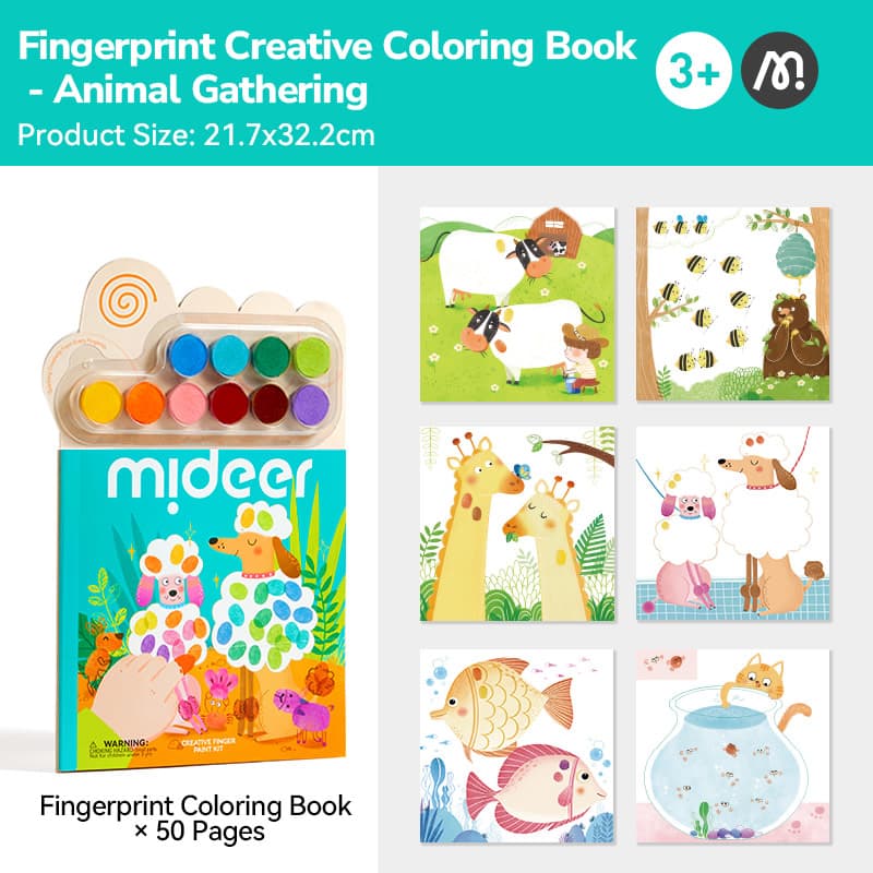 Mideer Creative Finger Paint Kit - Animal Party - View 1