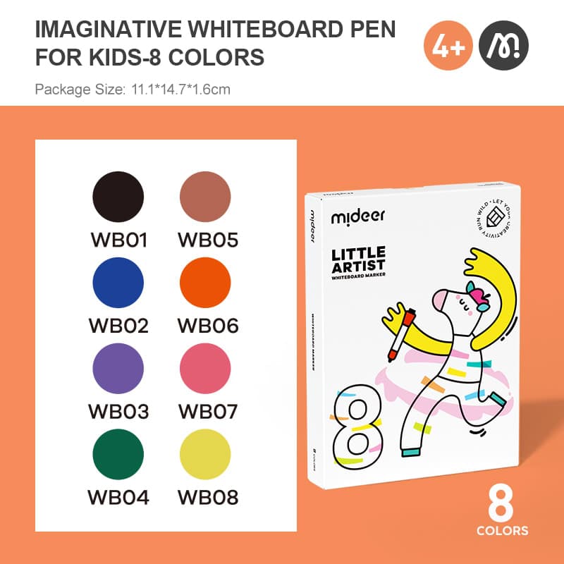 Mideer Little Artist Whiteboard Marker - 8 Colors - View 1