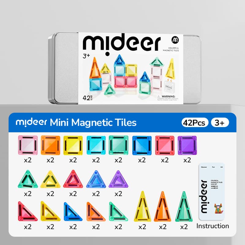 Mideer Colorful Magnetic Tiles - Mini Tiles - View 1