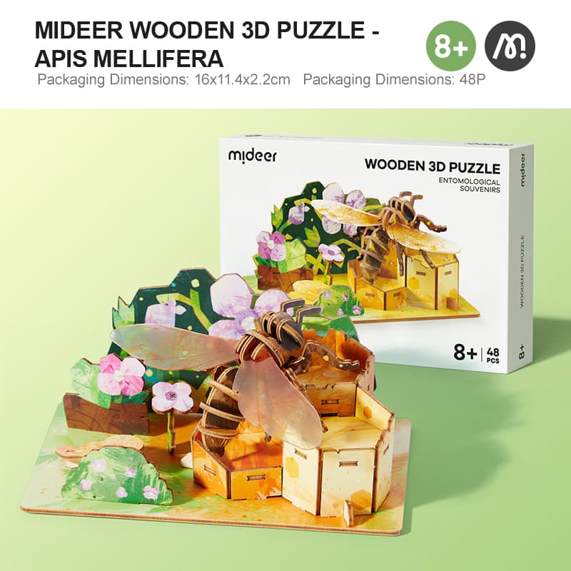 Mideer Wooden 3d Puzzle -Entomological Souvenirs (Honeybee) - View 1