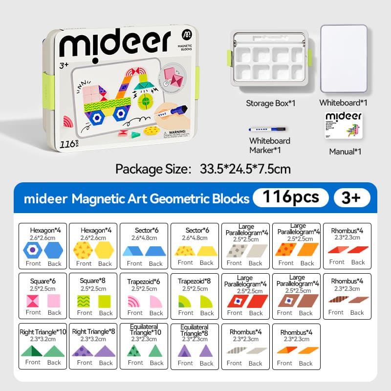 Mideer Magnetic Art Geometry Building Blocks