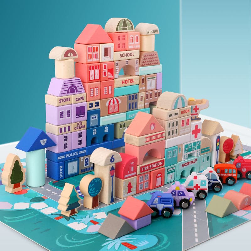 Building Blocks - Magic Color City (115 pcs)